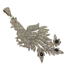 Sterling silver 925 women's Pendant Marcasite stone chicken bird P 716